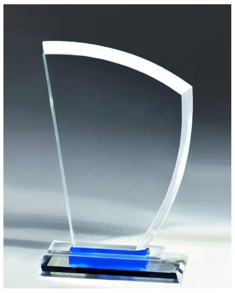 Glaspokale mit Gravur, Glastrophäen, Glasawards, 3D Foto Glasgravur, Pokale:  Glaspokal Fregatta 