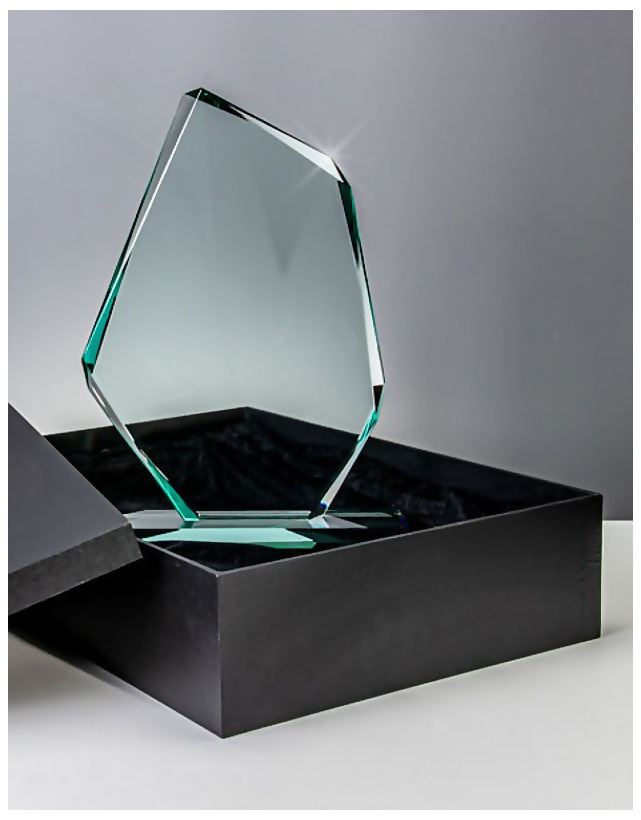 Glaspokale mit Gravur, Glastrophäen, Glasawards, 3D Foto Glasgravur, Pokale:  Glasaward Glasfels XXL