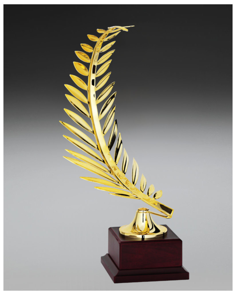 Glaspokale mit Gravur, Glastrophäen, Glasawards, 3D Foto Glasgravur, Pokale:  Award Golden-Leaf