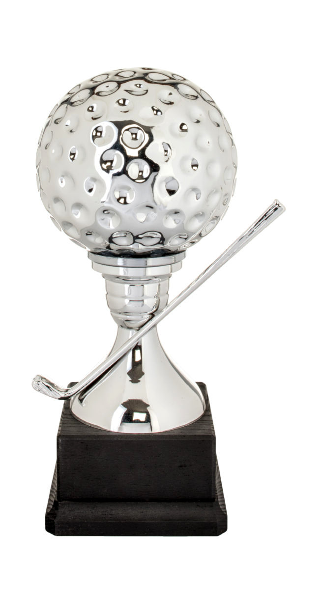 Glaspokale mit Gravur, Glastrophäen, Glasawards, 3D Foto Glasgravur, Pokale:  Golfpokal Spin