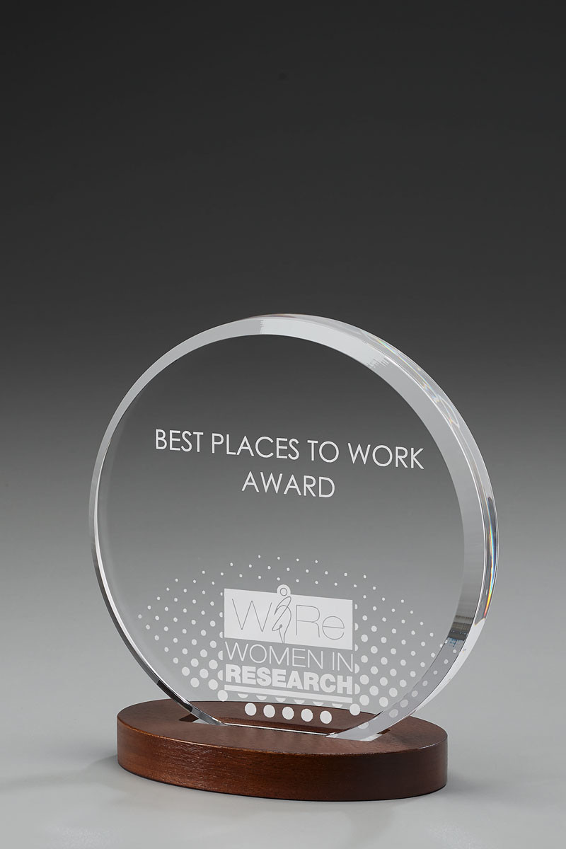 Acrylglaspokal Wooden-Round-Award