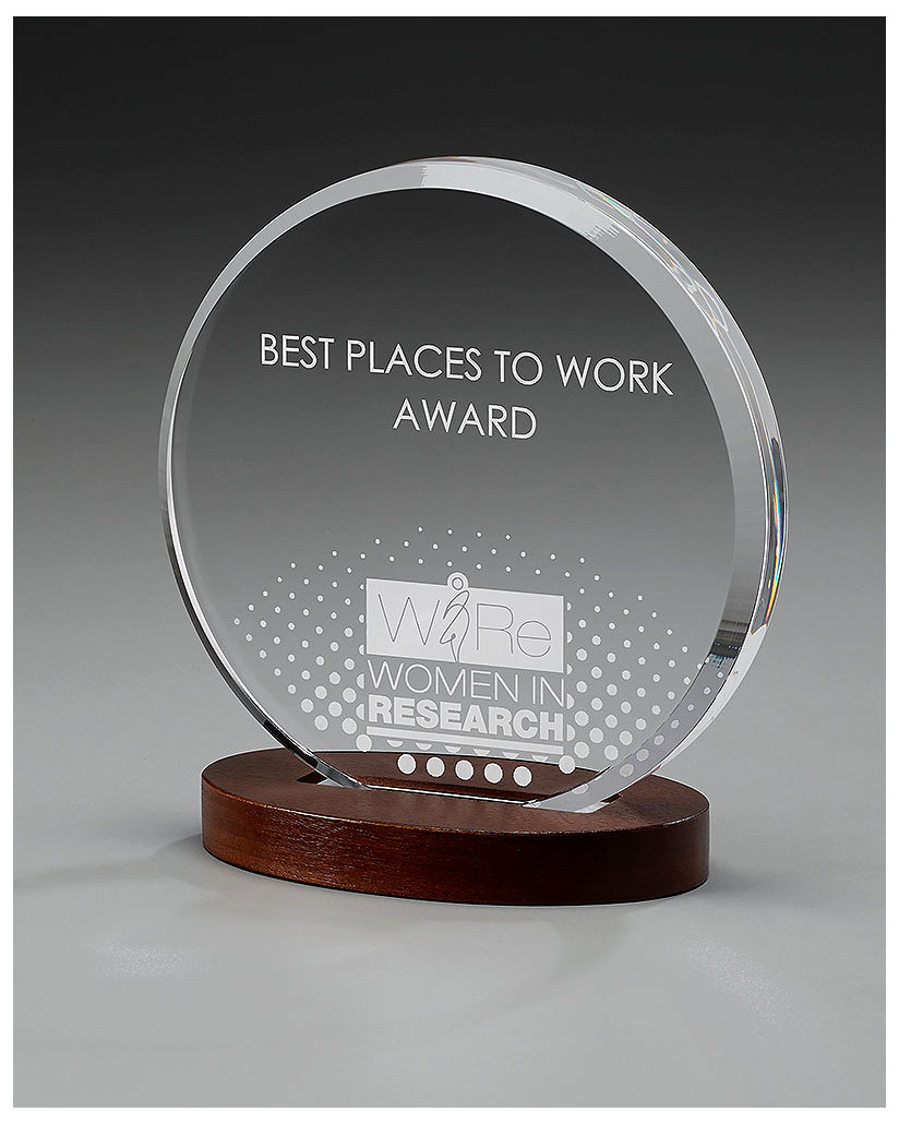 Acrylglaspokal Wooden-Round-Award
