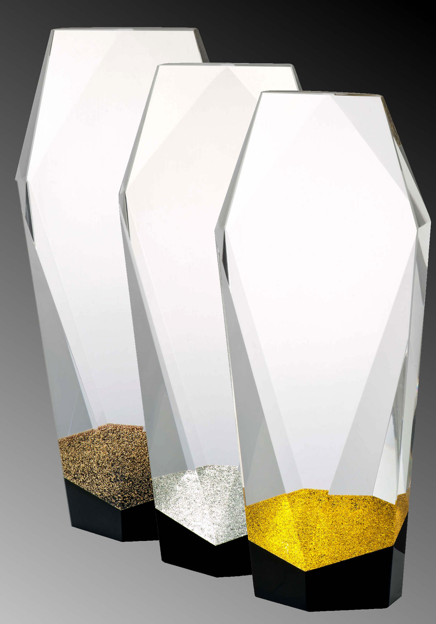 Glaspokale mit Gravur, Glastrophäen, Glasawards, 3D Foto Glasgravur, Pokale:  Glasaward Glamour