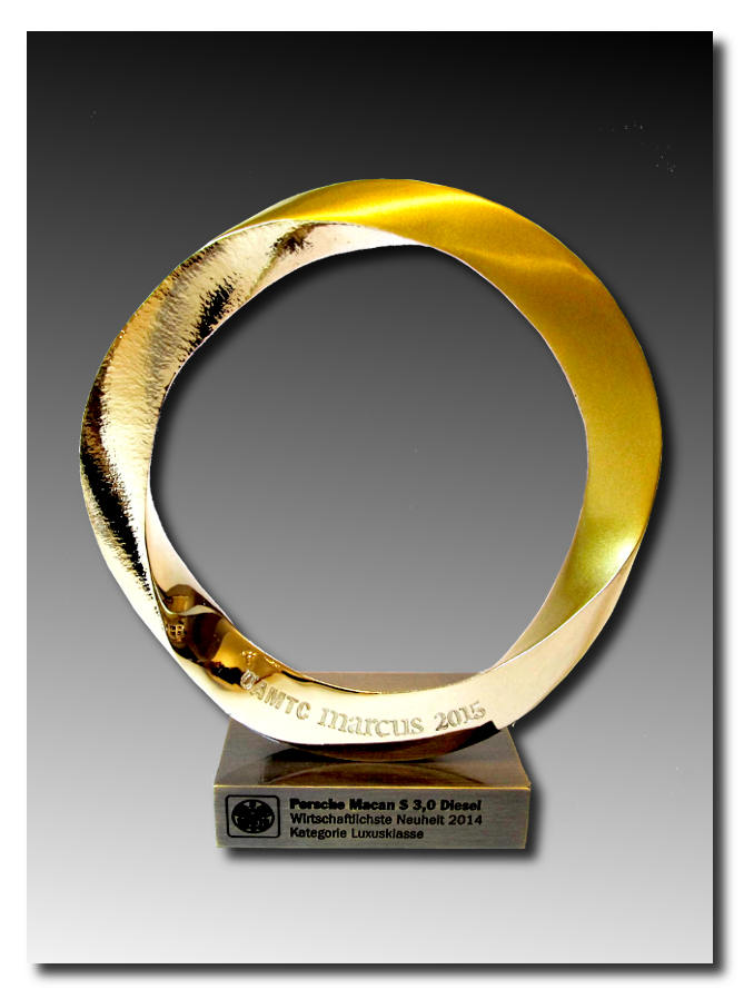 Sonderanfertigung Metalltrophäe ÖAMTC Marcus Award