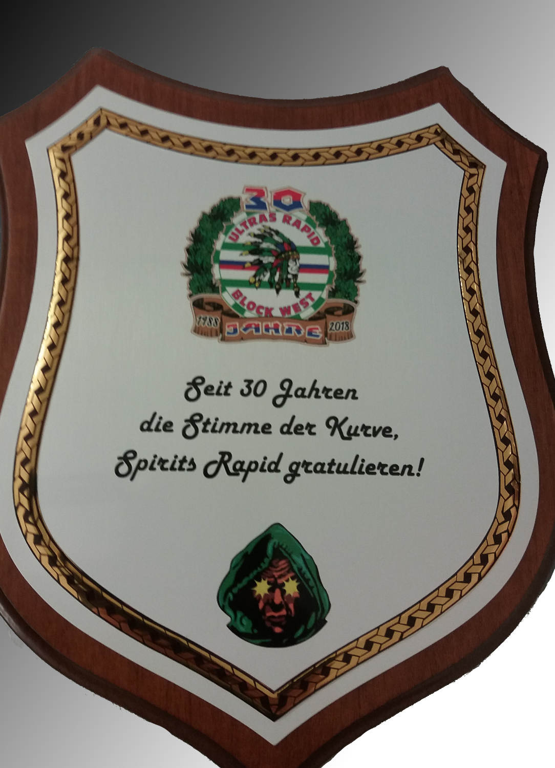 Wappen mit UV-Druck