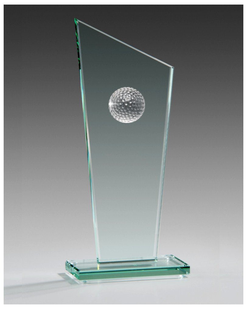 Glaspokale mit Gravur, Glastrophäen, Glasawards, 3D Foto Glasgravur, Pokale:  Glastrophe Success-Golf