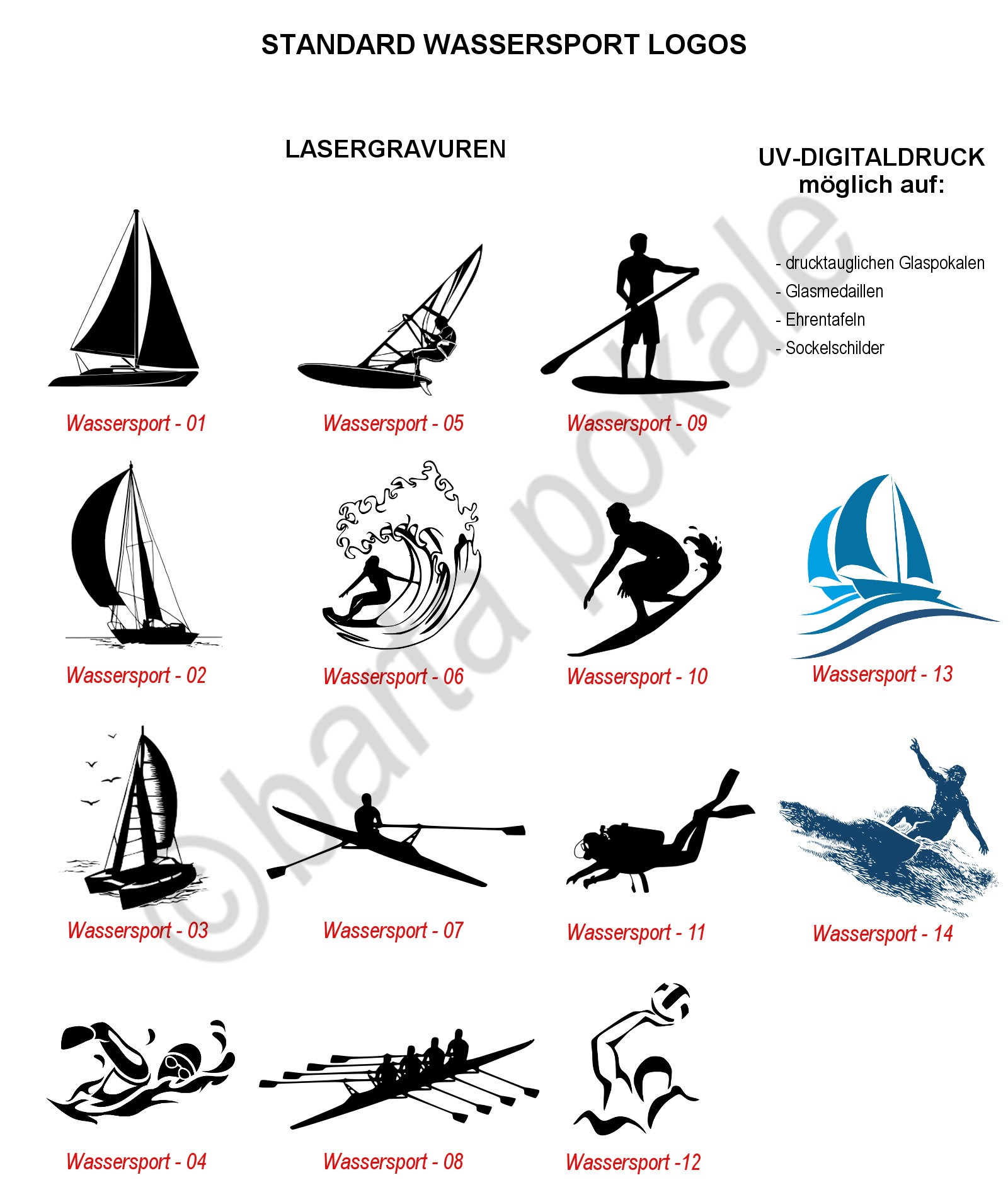 Wassersport-Logos