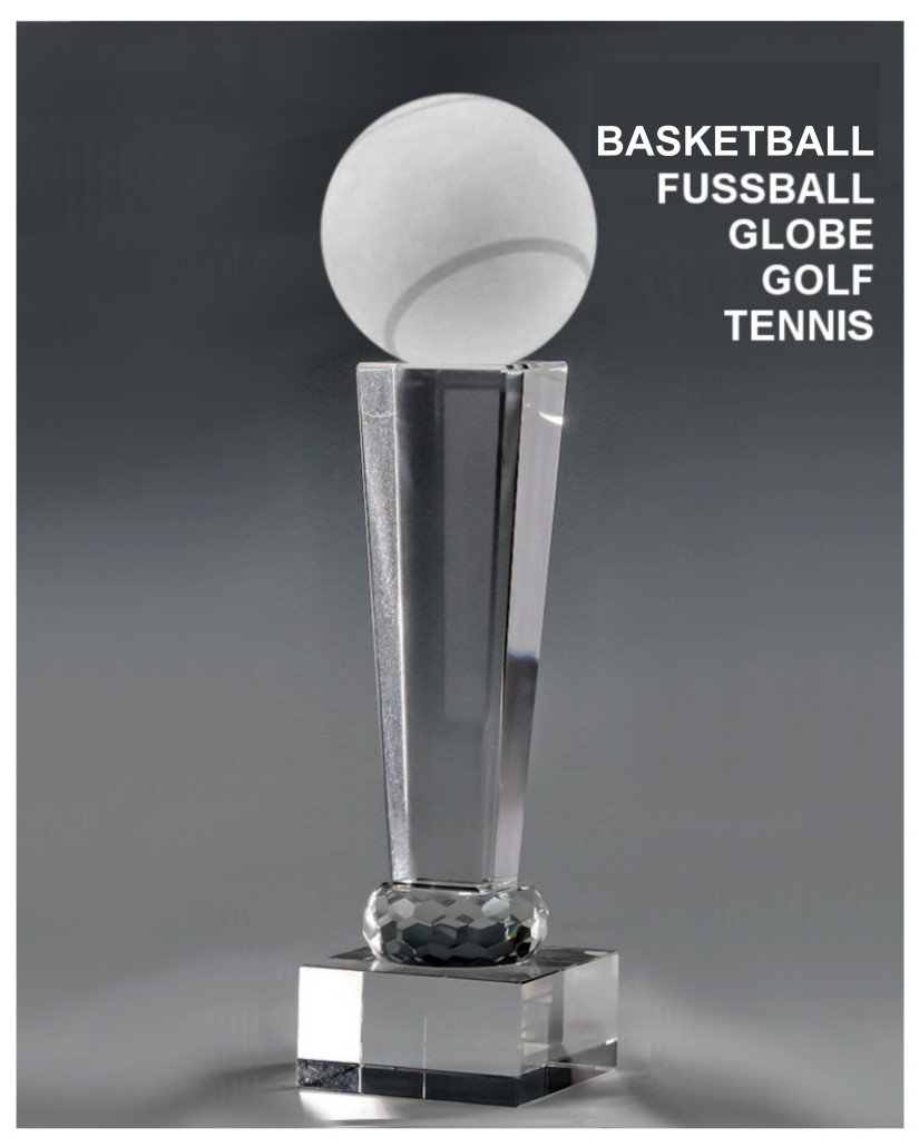 Glaspokale mit Gravur, Glastroph&auml;en, Glasawards, 3D Foto Glasgravur, Pokale:  Glasaward Jet