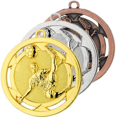 Glaspokale mit Gravur, Glastrophäen, Glasawards, 3D Foto Glasgravur, Pokale:  M5-Fußballmedaille 