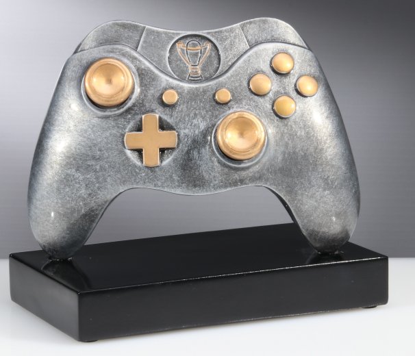 Glaspokale mit Gravur, Glastrophäen, Glasawards, 3D Foto Glasgravur, Pokale:  X-Box-Controller